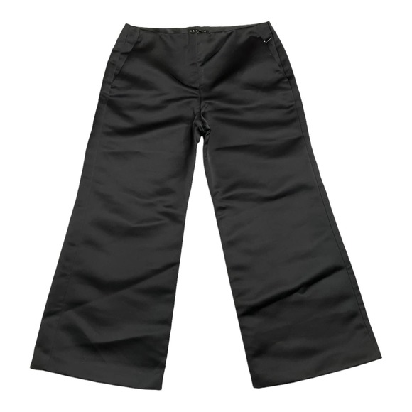 Theory Pants - NWT Theory Inzulle Black Satin Cropped Wide Leg Pants Size 8